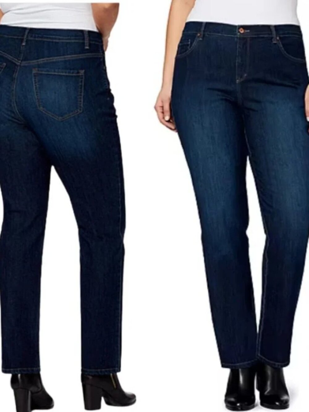 Gloria Vanderbilt Classic Amanda Women's Straight Leg Jeans - Dark Wash 16